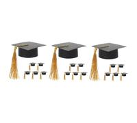 MAGICLULU 3 Ensembles Couvercle De Gobelet De Graduation Bricolage Artisanat Mini Chapeau De Graduation Couvercle De Gobelet Réutilisable Petits Chapeaux Gobelets Black Papier 6 Pièces * 3