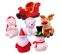MAGICLULU 3 Ensembles Décorations De Noël en Forme De Père Noël Figurines De Noël Décorations De Bureau Miniatures Mini Bonhommes De Neige Décorations De Noël Mini 6 pièces * 3
