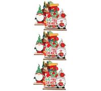 MAGICLULU 3 Ensembles Ornements De Noël en Bois Ornements De Noël Bureau Deux Arbres De Noël Décoration De Maison en D'Épice Artificiel Ornement Décorations De Noël Décor De 2 pièces * 3