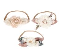 MAGICLULU 3 Pièces Bandeau à Fleurs pour Bébé Fille en Tissu Confortable, Forme Fleur Délicate, Ne Se Déforme Pas, pour Photo de Cent Jours