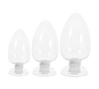 MAGICLULU 3 Pièces Bouteille de Rangement en Verre Petites Bouteilles récipient bocaux avec couvercles Pots de Stockage en Verre Pot d'allumettes en Verre Un Verre Transparent