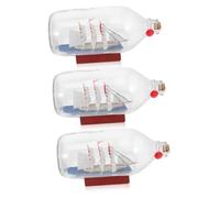 MAGICLULU 3 Pièces Bouteille de souhaits à la dérive Voiture Sortie Globe bouda Decoration Interieure Bouteille de voilier décor de Bouteille en Verre de Bureau décor de Style océan Liège
