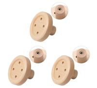 MAGICLULU 3 Pièces Bouton En Bois Patères Mural Manteau Cercle Bois Crochet Placard Pour Mur Décor Mural Manteau Suspendus En Cintre Bambou