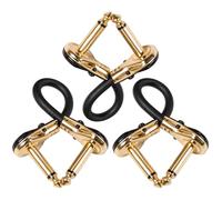 MAGICLULU 3 Pièces Câbles Patch Guitare Plat Doré Câble Connecteur Effets Instrument Anti-interférence Compatible Pédales Effets