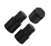 MAGICLULU 3 Pièces Coussinets de Cric à Hauteur Réglable en Acier Noir, Support de Charge Lourde 2t/2,8t/3t Tête Plate, pour Machines Industrielles et Ateliers