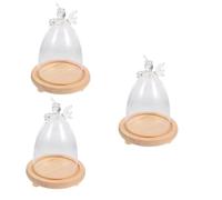 MAGICLULU 3 Pièces Couvercle en Verre Ange fée Ornement Ange Sortie carillons solaires décor Lampe Decoration Noel Decoration de Noel en Verre Couverture de Fleurs Immortelles Un Verre