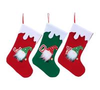 MAGICLULU 3 Pièces Décorations Chaussettes de Noël Suspendues avec Gnomes sans Visage Pendentifs Sapin et Sacs pour Suspendre Bonbons et Jouets Ambiance Festive