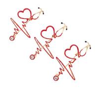 MAGICLULU 3 Pièces D'infirmière Créatives en Alliage de Zinc Rouge Émail et Imitation de Diamant, Accessoire Chic pour Vêtements Médicaux Quotidien à L'hôpital