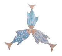 MAGICLULU 3 Pièces Fish Wall Sculpture Wooden Nautical Beach Decor Weather-resistant Coastal Art For Lake House Bathroom Bedroom