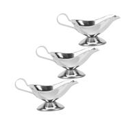 MAGICLULU 3 Pièces Saucière Acier Inoxydable Récipient à Sauce Pratique pour Condiments pour Cuisine Professionnelle et Verseuse pour Sauce Vinaigrette et Sirop