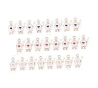 MAGICLULU 30 pièces Charms Pendentifs Soldat Poker pour Fabrication Bijoux DIY Bracelets Porte-clés Créatif Noir Rouge Rose