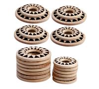 MAGICLULU 30 Pièces Wooden Crystal Ball Holder Vintage Laser Engraved Egg Pedestal Stand Natural Stone Display Base For Jewelry And Mystic Spheres