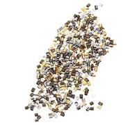 MAGICLULU 3000 pièces Perles Tube à Sertir Mix Couleurs pour Fabrication Bijoux DIY Perles Espacement Cuivre Solide pour Bracelets Colliers Accessoires Artisanaux