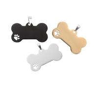 MAGICLULU 3pcs Médailles D'identification pour Chiot en Acier Inoxydable Design Vierge Anti-Perte, Étiquettes Stylées et Uniques pour Animaux de Compagnie