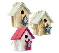 MAGICLULU 3pièces Décoration Noël Maison Petite Maison Pendentif Noël Cabane Suspendre Porte Décoration Noël Maison Décoration Artisanale Chalet Festival Bureau Festival
