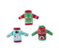 MAGICLULU 3pièces Housse de Bouteille de Vin Père Noël Lot de Couvertures de Bouteilles de Vin pour Décoration de Table de Fête