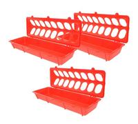 MAGICLULU 3pièces Lot de Mangeoires Volaille Plastique avec Couvercle Rabattable Anti-gaspillage Plateau Alimentation Distributeur sans Déversement pour Poussins Cailles et Canetons Rouges