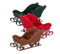 MAGICLULU 3pièces Traîneau De Noël Plastique Décoration De Table De Noël Ornement De Vacances Traîneau Miniature Plat à Bonbons Panier De Cadeaux Centre De Table pour Maison