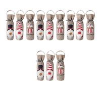 MAGICLULU 4 Ensembles Ensemble De Bouteilles De Vin De Noël De Sport De Fête en Toile De Jute Porte-Refroidisseur De Bière Centres De Table De Noël Housse De Bouteille De 3 pièces * 4