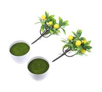 MAGICLULU 4 Pcs Vertes Faux Citronnier Petit Citronnier Artificiel Décor De Citron pour Fausses pour Le Bureau Faux Citronnier Mini Citron