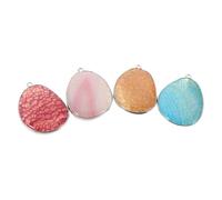 MAGICLULU 4 Pendentifs en Pierre Naturelle Forme Goutte D'eau pour Création de Bijoux Diy, Accessoires Vintage pour Bracelets et Porte-clés, Pack de 4 Pièces