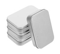 MAGICLULU 4 pièces Boîte de Rangement Métallique à Charnière Boîte Rectangulaire Compacte avec Couvercle Stockage Sécurisé pour Bonbons Bijoux Accessoires de Couture et Petits Objets