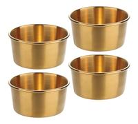 MAGICLULU 4 Pièces Bols à Sauce Dorés en Acier Inoxydable 60ml Réutilisables Pratiques pour Pique-niques et Camping en Plein Air