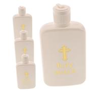 MAGICLULU 4 Pièces Bouteille d'eau Bénite Baptismale Antique Bouteilles d'eau Arroseur d'eau Bénite Bouteille d'eau Bénite Ancienne Cruches Religieux Pot d'eau Bénite Élite Plastique Blanche