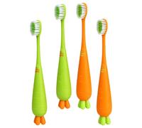 MAGICLULU 4 Pièces Brosse à Dents Manuelle Garçon Fille Design Carotte Doux pour Garçon Fille Nettoyage Portable Usage Quotidien et Voyage