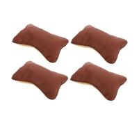 MAGICLULU 4 Pièces Coussin de Nuque Voiture Marron Soutien Cervical Appuie-tête Confortable pour Conducteur et Passager Utilisation Polyvalente