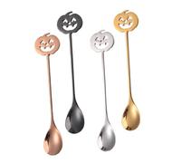 MAGICLULU 4 Pièces Cuillères Citrouille Halloween Acier Inoxydable Cuillères à Café et Dessert pour Thé Glace Fête Automne Maison