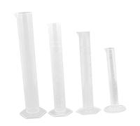 MAGICLULU 4 pièces Cylindres de Mesure Plastique Gradués avec Base Antidérapante pour Laboratoire Surface Intérieure Non Mouillante et Graduation Facile à Lire