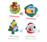 MAGICLULU 4 Pièces Décorations Suspendues DIY Noël Non-tissé Père Noël et Sapin Ornements pour Projets Manuels Garçon Fille et Écoles Kit Activités Festives