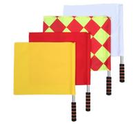 MAGICLULU 4 Pièces Drapeau en Polyester Haute Densité pour Arbitre de Signalisation Pliable with Manche en Eva and Mât en Acier Inoxydable Léger for Compétitions Sportives and Divers Lieux
