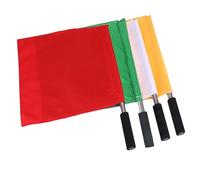 MAGICLULU 4 Pièces Drapeaux Arbitre Signalisation Main Poignée Confortable Mât Acier Inoxydable Couleurs Lumineuses pour Football Extérieur et Juges de Ligne