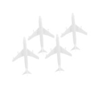 MAGICLULU 4 pièces Modèle Avion Plastique Blanc Miniature Décoration Aéroport Architecturale Accessoires pour Maquettes et Vitrines et Facile à Entretenir