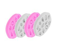 MAGICLULU 4 Pièces Moules Silicone pour Fondant et Sucettes Lot de Antiadhésifs et Réutilisables pour Glaces Bonbons et Pâtisseries Adaptés Four et Congélateur pour Créations et Thématiques