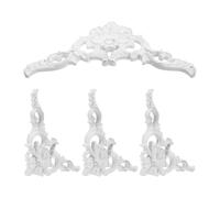 MAGICLULU 4 Pièces Moulure D'angle Décorative pour Plafond Style Rococo Vintage en Plastique Dur Blanc, Résistante à L'humidité, Facile à Installer, pour Décoration Intérieure et Rénovation
