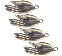 MAGICLULU 4 Pièces Pendentif Main de Bouddha en Cuivre, Léger et Compact | Ornement Créatif, Forme Main de Bouddha, Portable, Ne Se Déforme Pas, pour Paquet à Main et Photo