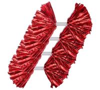MAGICLULU 4 Pièces Petits Pompons Réutilisables Rouges en Pet | Accessoire de Gymnastique Cheerleading, Couleurs Intenses, pour Jeunes Meneuses Lors des Fêtes