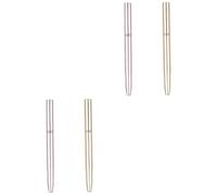 MAGICLULU 4 Pièces pinceau à double extrémité applicateur de fond de teint pinceau brillant à outils balayette teinte à Fondation de poudre rouge à cosmétique