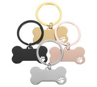 MAGICLULU 4 Pièces Porte-clés Médaille Chien en Métal Gravé | Métal Résistant, Style Unique, Usage pour Balades et Concours, Ne Se Décolore Pas