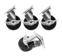 MAGICLULU 4 Pièces Roulette de Rechange pour Chariot Roues de Chariot Robustes en Caoutchouc et Métal 2,5 Pouces Frein Argenté pour Étendoir à Linge