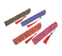 MAGICLULU 4 Pièces Sac pour Éventail Pliable Vintage avec Gland Pochette de Protection Anti-poussière pour Éventails à Main Sac de Transport Compact pour Mariage Fête et Performance Scénique