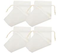 MAGICLULU 4 pièces Sacs à Vin Lin avec Cordon Sacs Cadeaux Vides pour Bouteilles de Vin Résistants et Sublimables Adaptés pour Fêtes et Cadeaux