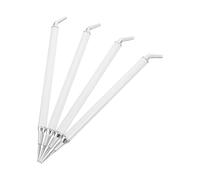 MAGICLULU 4 Pièces Stylo en Acier Inoxydable et Silicone Argenté à Double Embout Nail Art Auto-adhésif Maniement Contrôlé pour Perles et Ongles pour Projets Créatifs et Nail Art