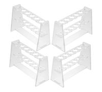 MAGICLULU 4 Pièces Support de Tube à Essai Transparent Double Couche Emplacements pour Laboratoire Porte-éprouvette Stable et Gain de Place pour Expériences de Chimie et Biologie Lot