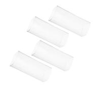 MAGICLULU 4 pièces Transparent Windproof Hurricane Candle Holders Square Open-Ended Glass Shades for Wedding Centerpiece Outdoor Flame Protection Easy to Clean Modern Decorative Cylinders
