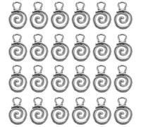 MAGICLULU 40 pièces Pendentifs Spirale Argent Antique pour Fabrication de Bijoux DIY Breloques pour Colliers et Bracelets Accessoires Créatifs pour Perles et Kit Bijoux