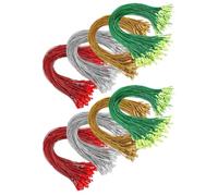 MAGICLULU 400 Ficelles pour Décorations de Noël en Polyester Attaches à Pression Assortiment 4 Couleurs 100 Pièces par Couleur - Cordes pour Suspendre Étiquettes et Ornements Festive